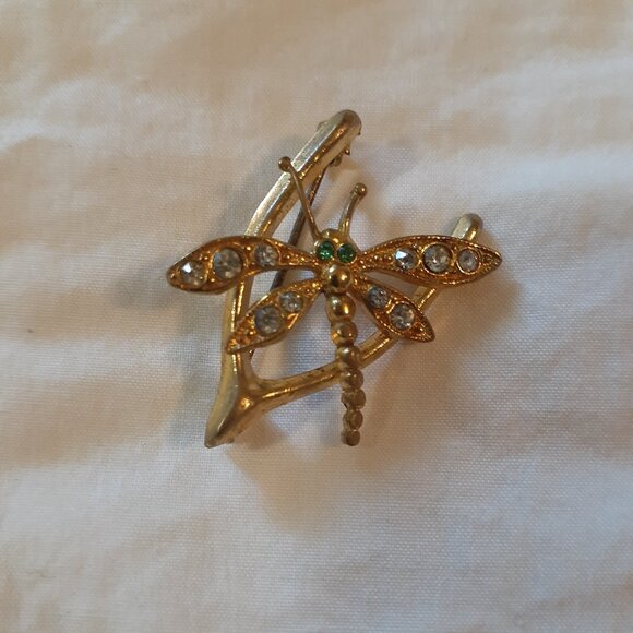 Dragonfly Brooch Gold tone - Picture 1 of 2